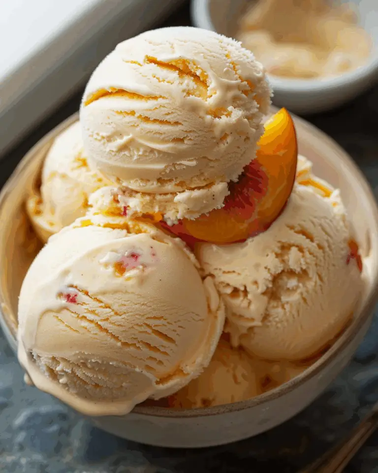 Homemade Peach Ice Cream