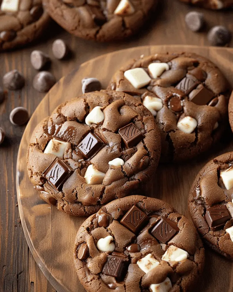Triple Chocolate Chunk Cookies